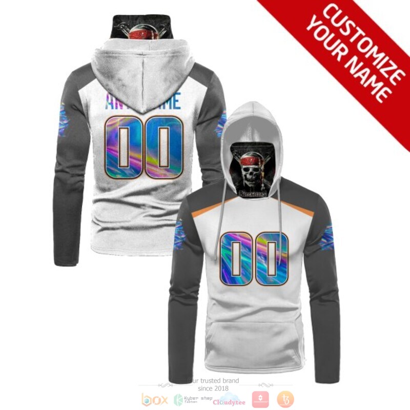 Personalized NFL Tampa Bay Buccaneers skull white custom 3d hoodie mask