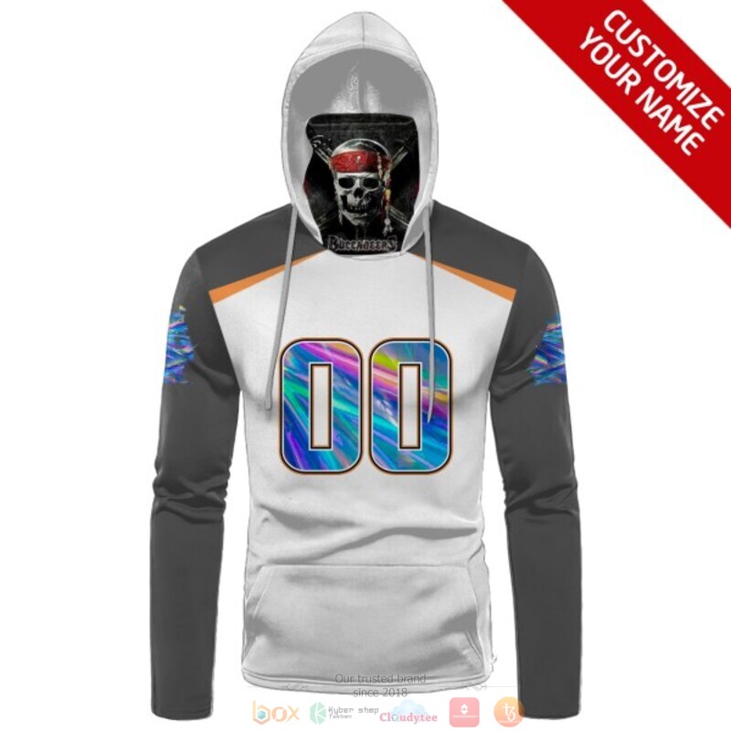 Personalized NFL Tampa Bay Buccaneers skull white custom 3d hoodie mask 1
