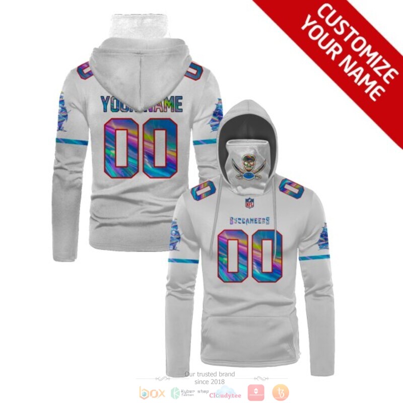 Personalized NFL Tampa Bay Buccaneers white custom 3d hoodie mask