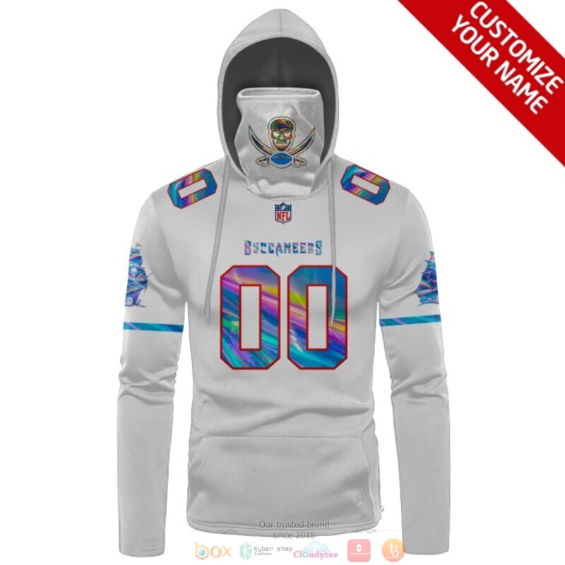 Personalized NFL Tampa Bay Buccaneers white custom 3d hoodie mask 1