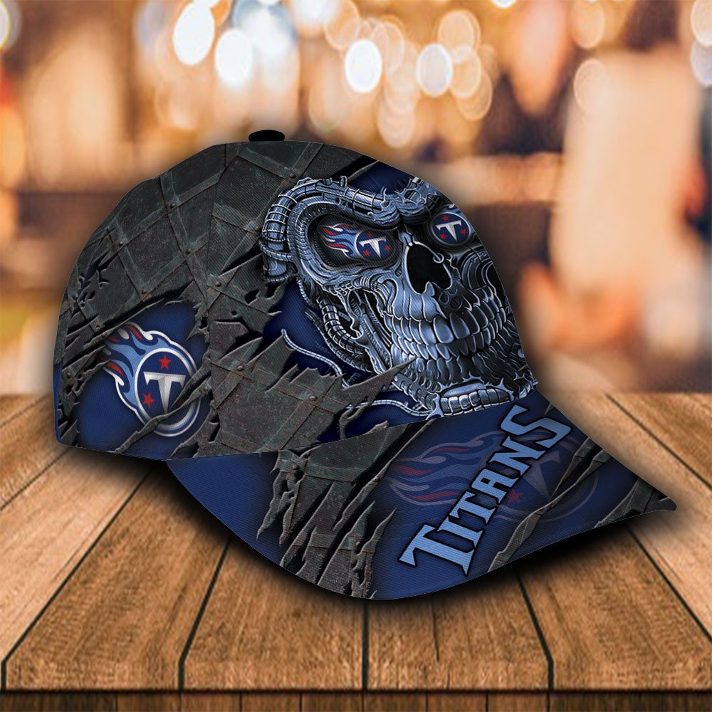 Personalized NFL Tennessee Titans Skull Custom Classic Cap 2 Personalized NFL Tennessee Titans Skull Custom Classic Cap 1