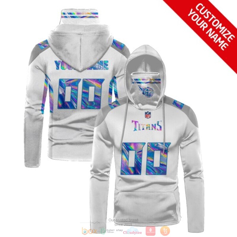 Personalized NFL Tennessee Titans white custom 3d hoodie mask