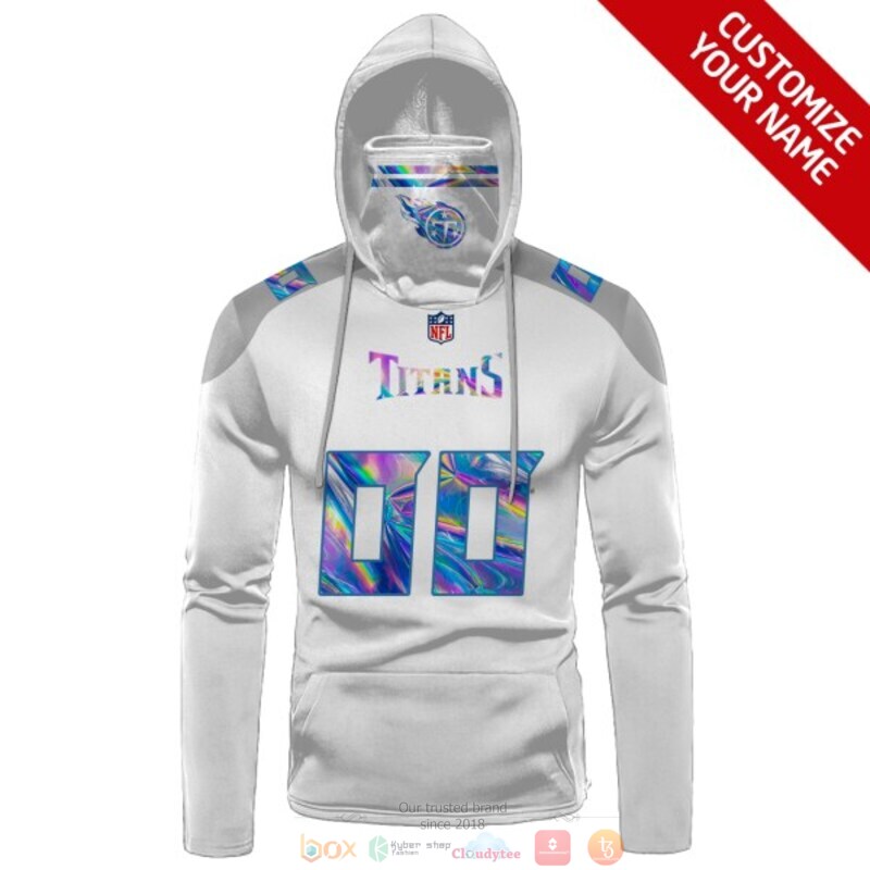 Personalized NFL Tennessee Titans white custom 3d hoodie mask 1