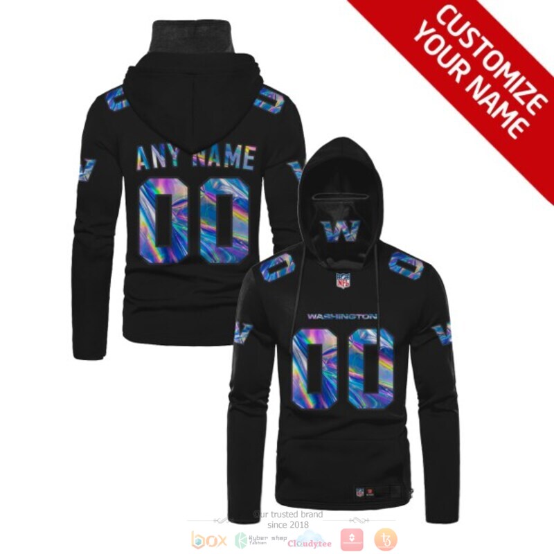 Personalized NFL Washington Football Team black custom 3d hoodie mask