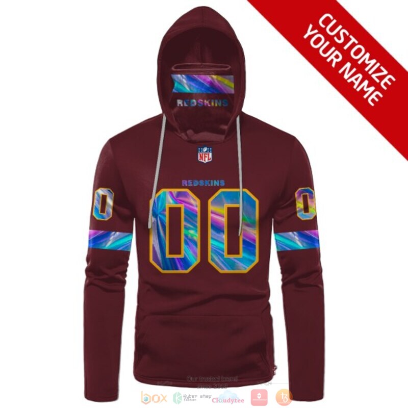 Personalized NFL Washington Redskins dark red custom 3d hoodie mask 1