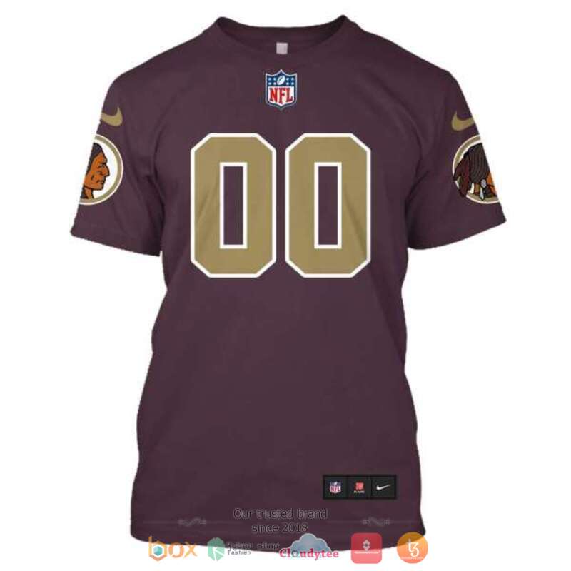 Personalized NFL Washington Redskins dark red custom 3d shirt hoodie 1 2 3 4 5 6