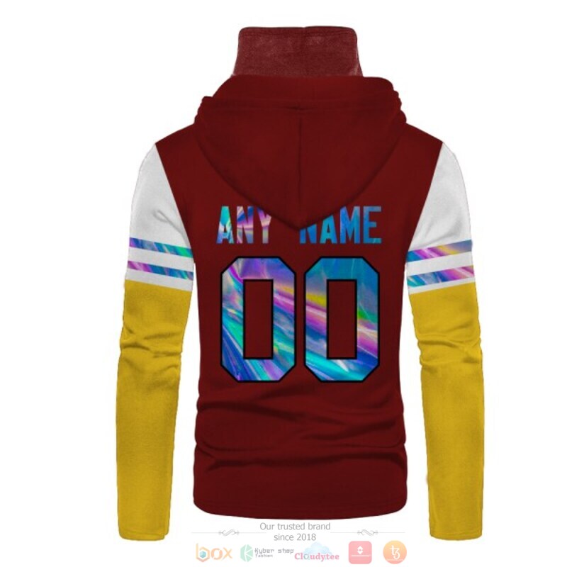Personalized NFL Washington Redskins dark red yellow custom 3d hoodie mask 1 2