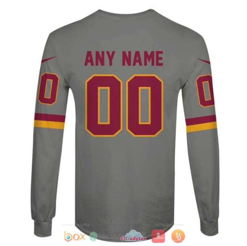 Personalized NFL Washington Redskins grey custom 3d shirt hoodie 1 2 3 4 5