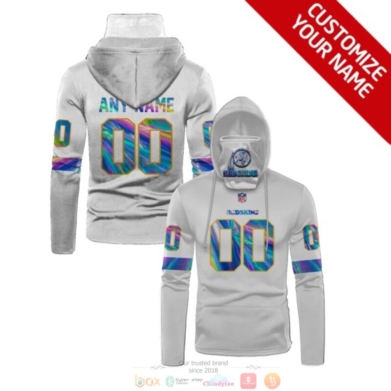 Personalized NFL Washington Redskins white custom 3d hoodie mask