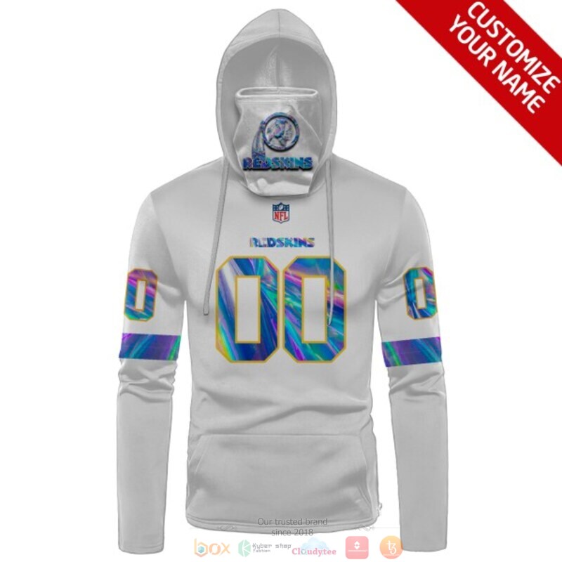 Personalized NFL Washington Redskins white custom 3d hoodie mask 1