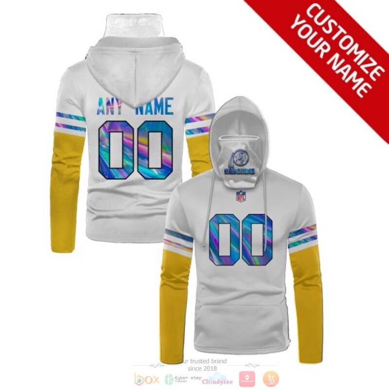 Personalized NFL Washington Redskins white yellow custom 3d hoodie mask