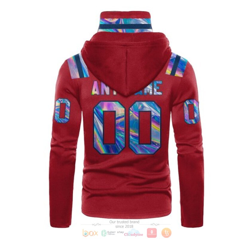 Personalized New England Patriots NFL red hologram custom 3d hoodie mask 1 2