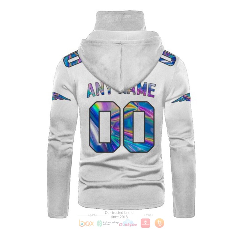 New England Patriots white hologram NFL Personalized custom 3d hoodie mask 3 Personalized New England Patriots white hologram NFL custom 3d hoodie mask 1 2