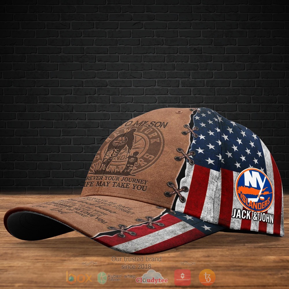 Personalized To My Son New York Islanders NHL Custom hat Cap 2 Personalized New York Islanders NHL To My Son Custom Cap 1