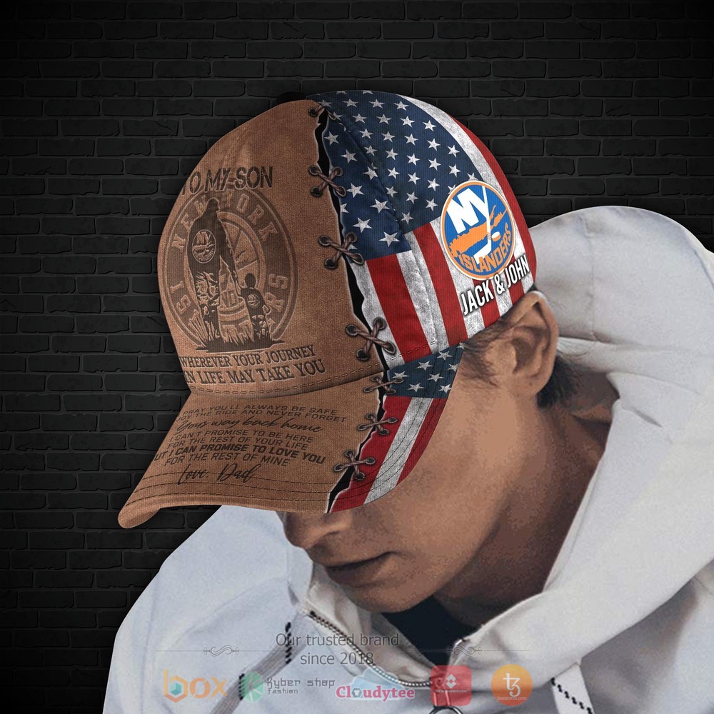 Personalized To My Son New York Islanders NHL Custom hat Cap 4 Personalized New York Islanders NHL To My Son Custom Cap 1 2 3
