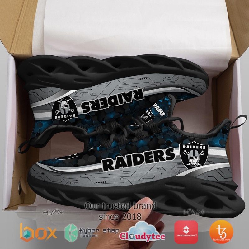 Personalized Oakland Raiders Football Team Max Soul Clunky Sneaker 2 Personalized Oakland Raiders Football Team Max Soul Clunky Sneaker 1