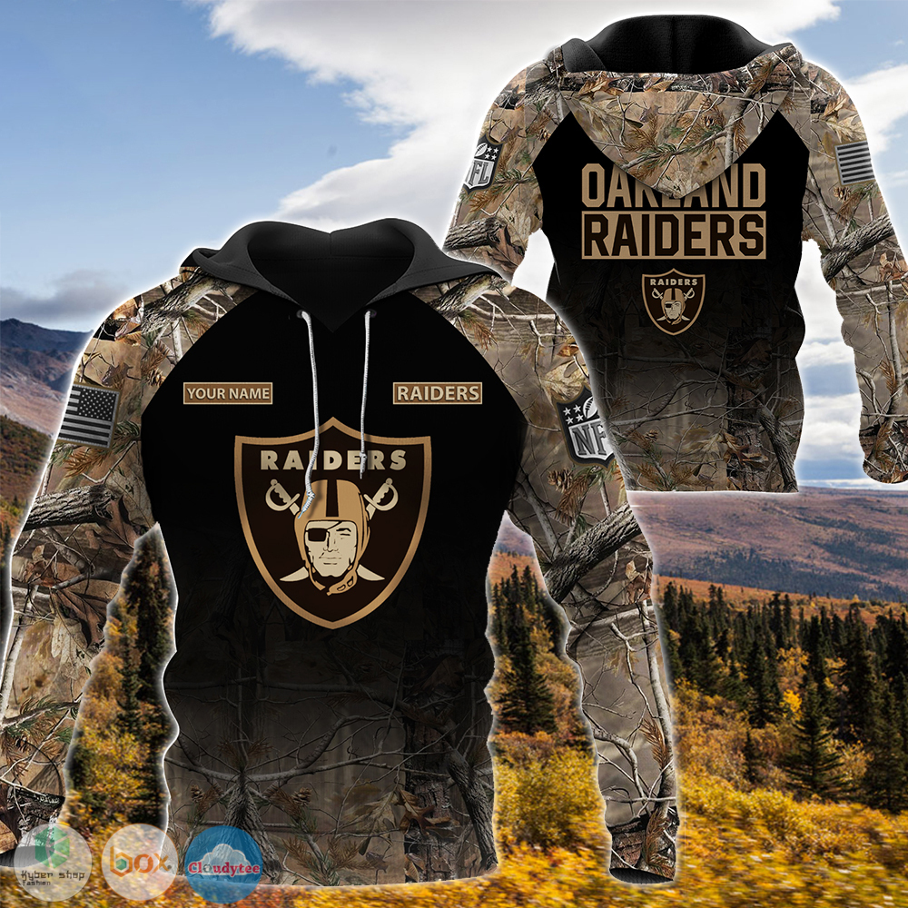 Personalized Oakland Raiders hunting camo NFL custom jersey shirt, hoodie 3 Personalized Oakland Raiders NFL hunting camo custom 3d shirt hoodie 1 2 2