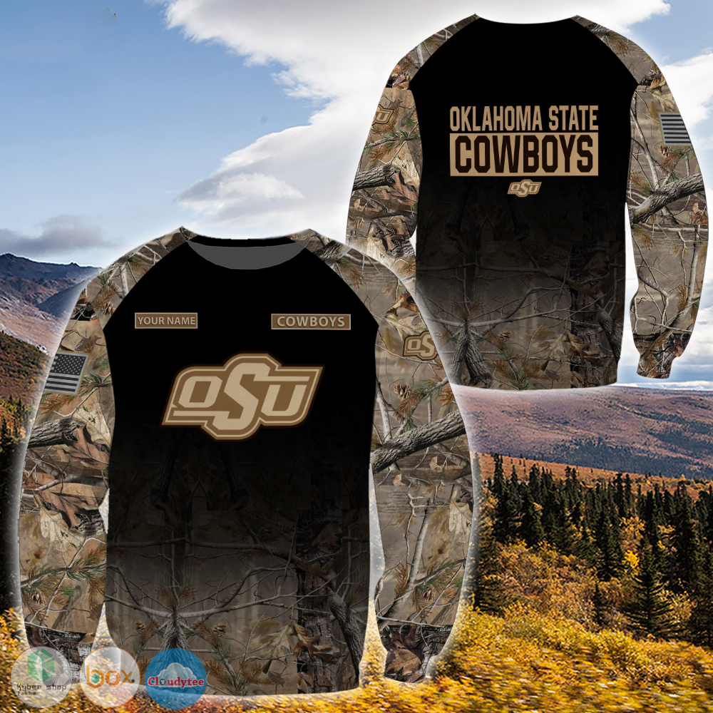 Personalized Oklahoma State Cowboys hunting camo custom jersey shirt, hoodie 3 Personalized Oklahoma State Cowboys hunting camo custom 3d shirt hoodie 1 2