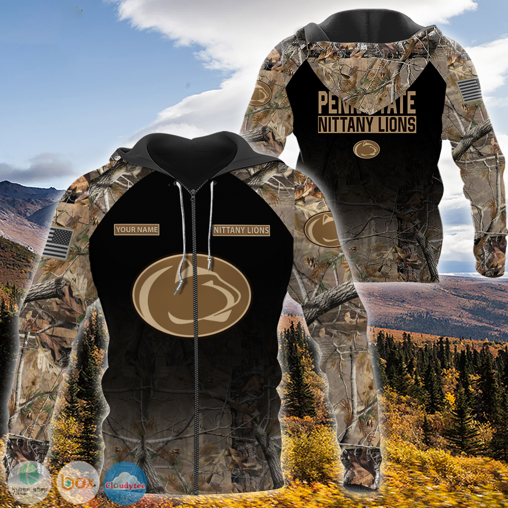 Personalized Penn State Nittany Lions hunting camo custom jersey shirt, hoodie 2 Personalized Penn State Nittany Lions hunting camo custom 3d shirt hoodie 1