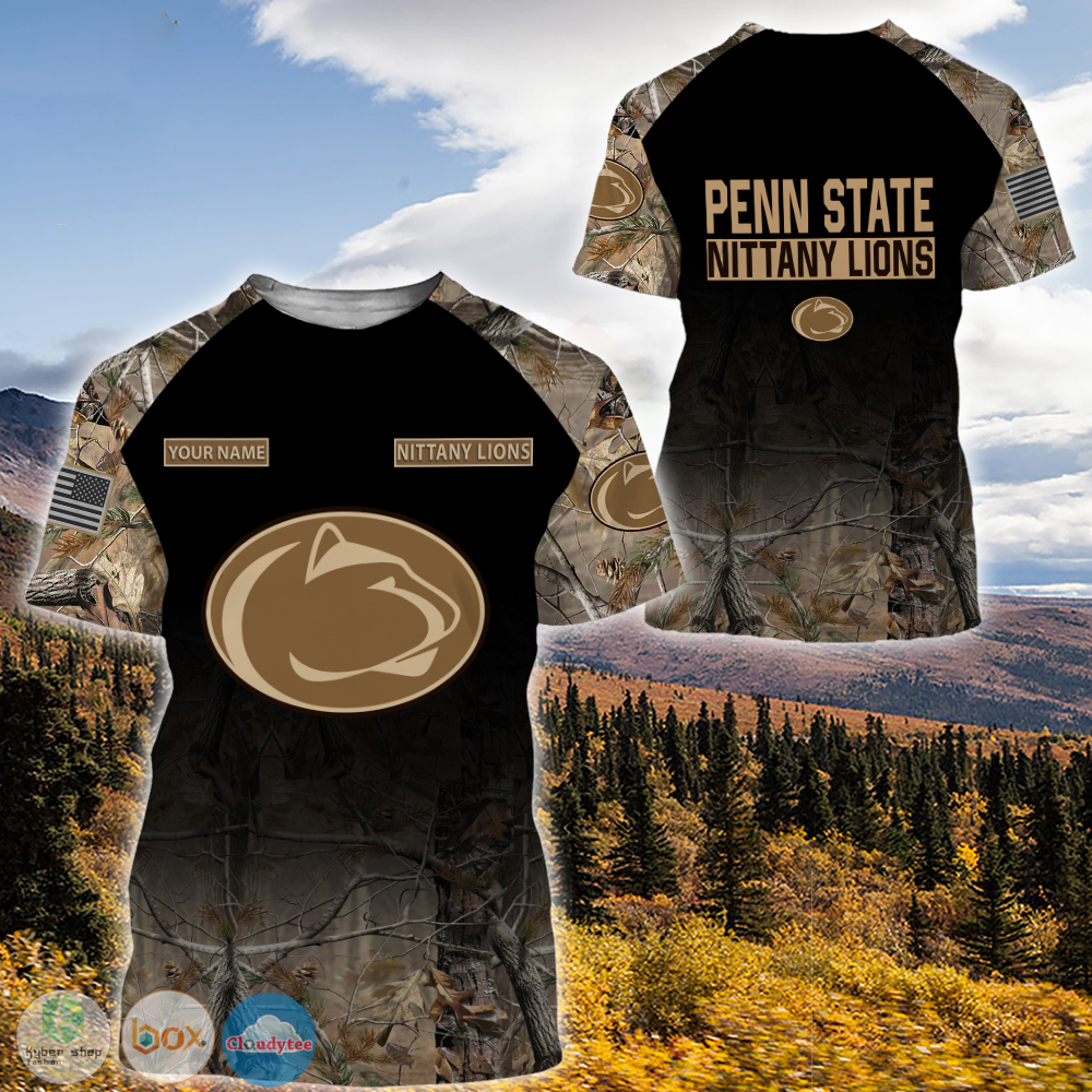 Personalized Penn State Nittany Lions hunting camo custom jersey shirt, hoodie 3 Personalized Penn State Nittany Lions hunting camo custom 3d shirt hoodie 1 2