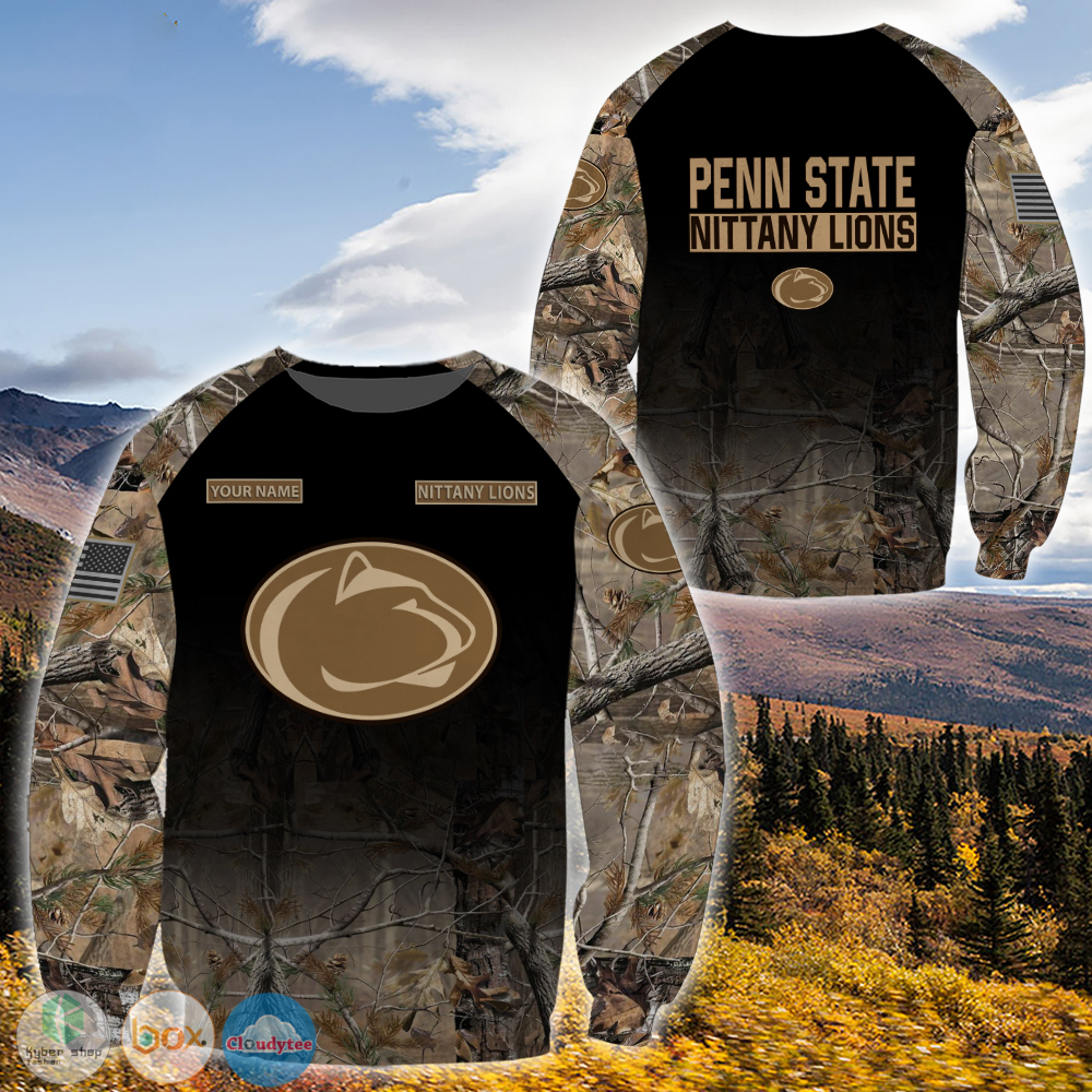Personalized Penn State Nittany Lions hunting camo custom jersey shirt, hoodie 4 Personalized Penn State Nittany Lions hunting camo custom 3d shirt hoodie 1 2 3