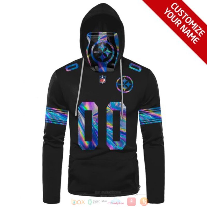 Personalized Pittsburgh Steelers NFL black custom 3d hoodie mask 1
