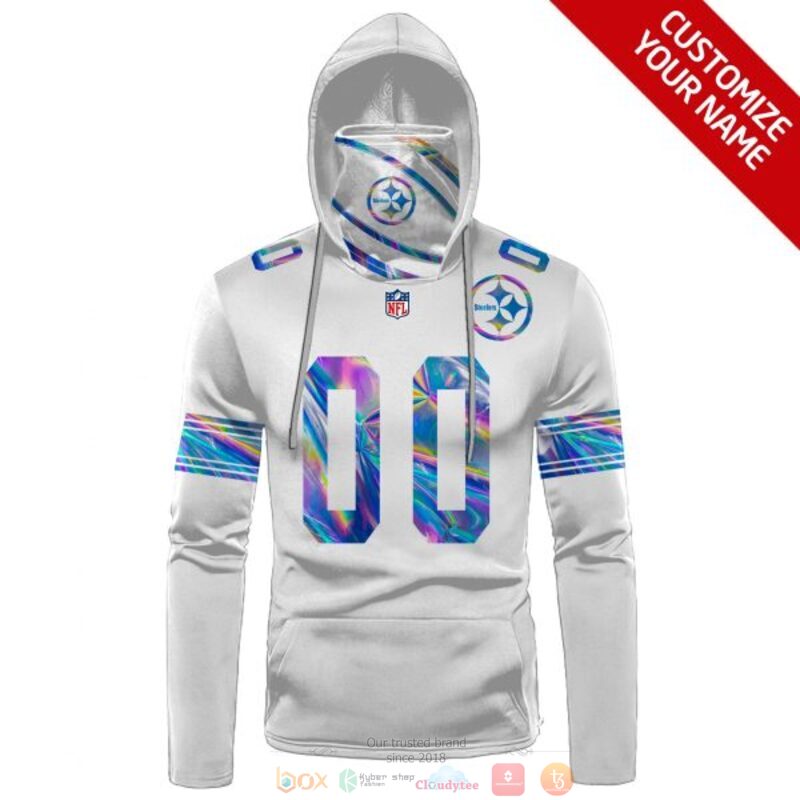 Personalized Pittsburgh Steelers NFL white custom 3d hoodie mask 1