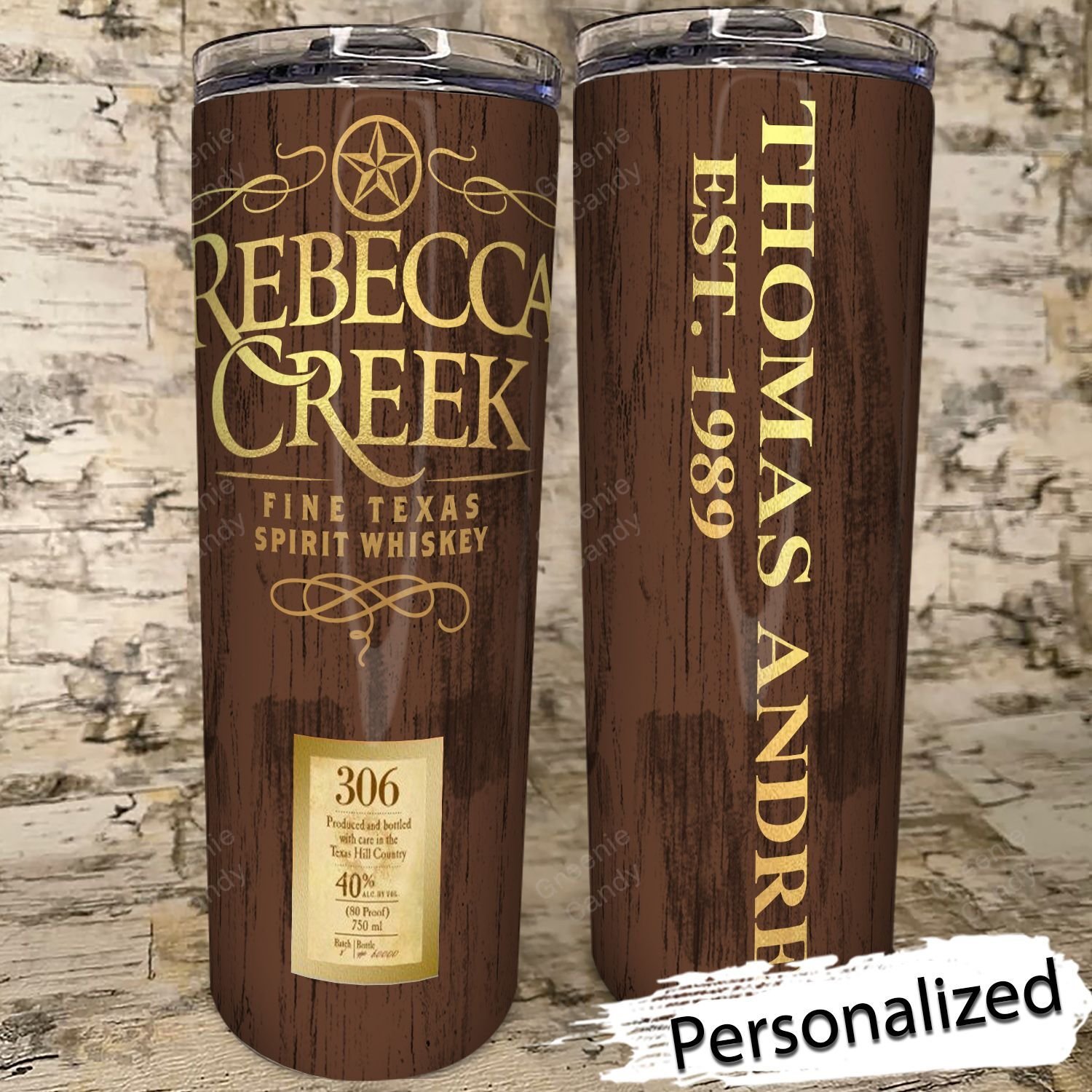 Personalized Rebecca Creek Whiskey Skinny Tumbler