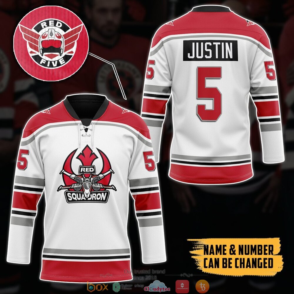 Red Squadron Rebel Alliance custom Personalized hockey jersey 3 Personalized Red Squadron Rebel Alliance custom hockey jersey 1 2
