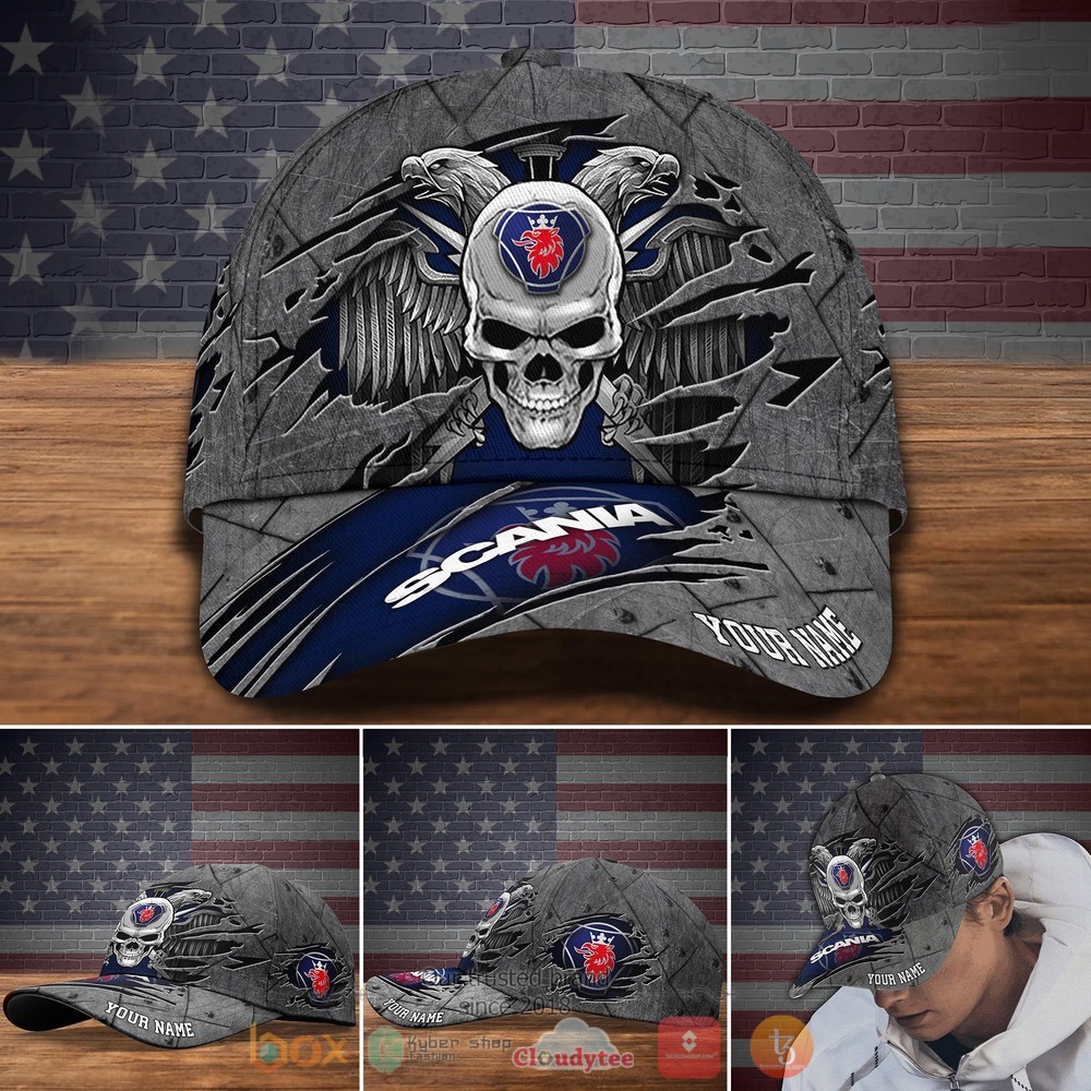 Personalized SCANIA Eagle Skull Wings Custom Cap