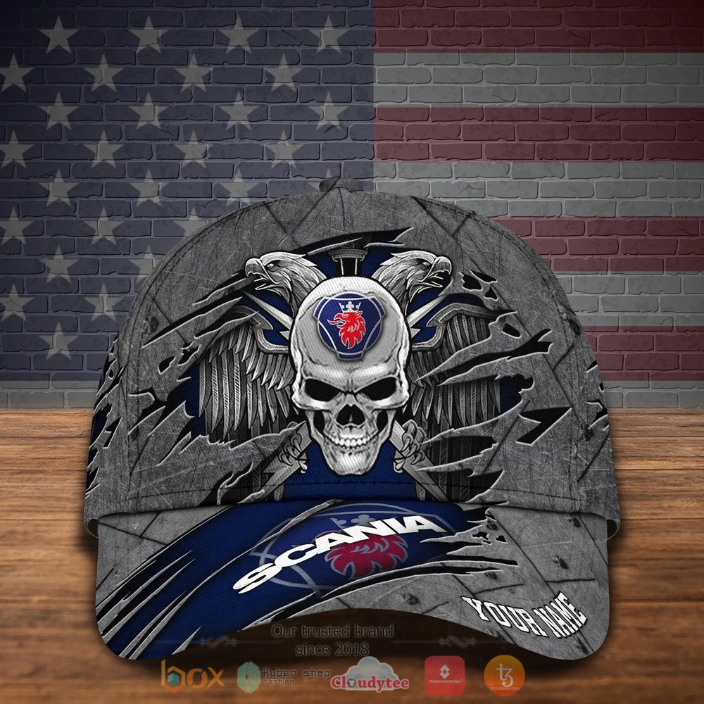 Personalized Eagle Skull Wings SCANIA Custom hat Cap 2 Personalized SCANIA Eagle Skull Wings Custom Cap 1
