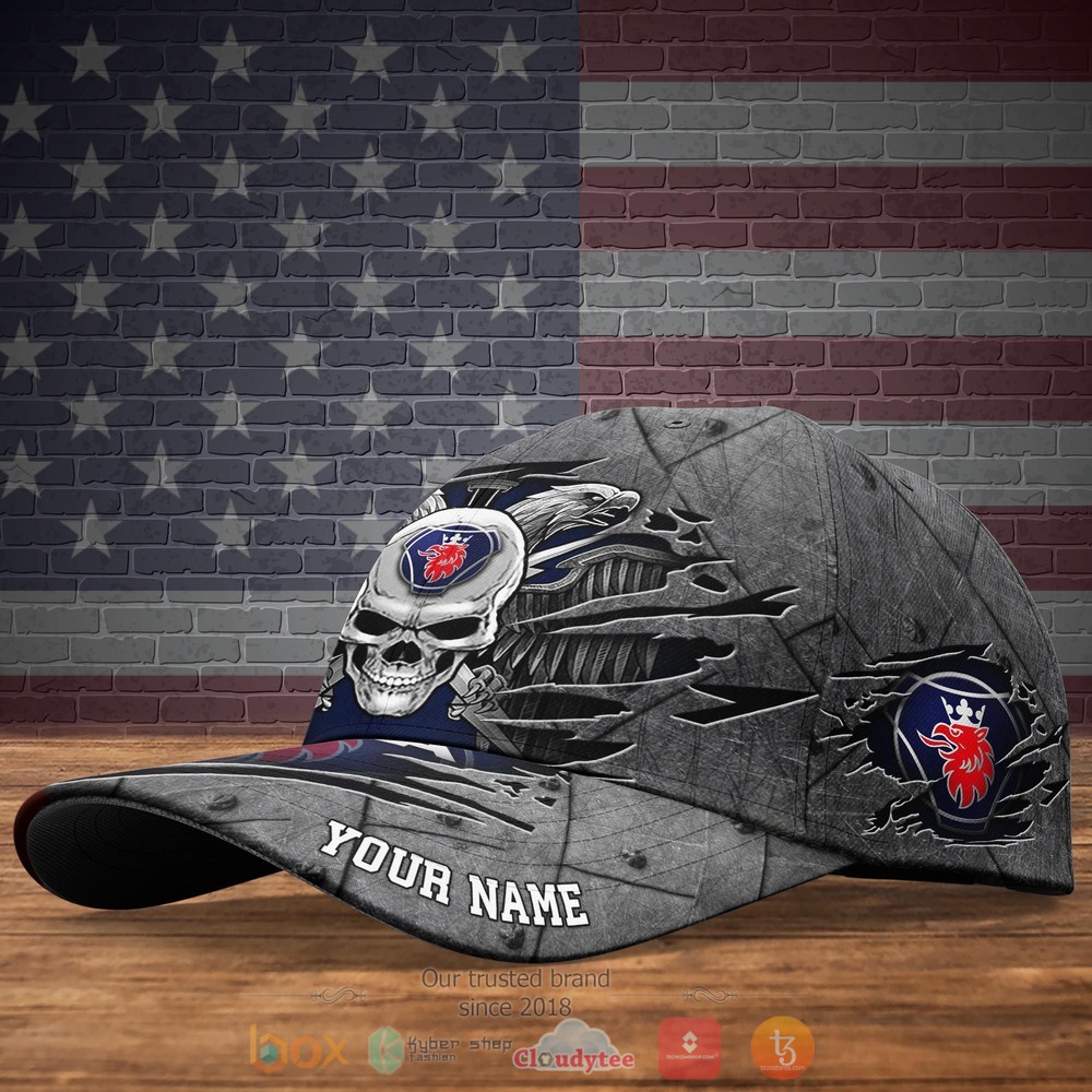 Personalized Eagle Skull Wings SCANIA Custom hat Cap 4 Personalized SCANIA Eagle Skull Wings Custom Cap 1 2 3