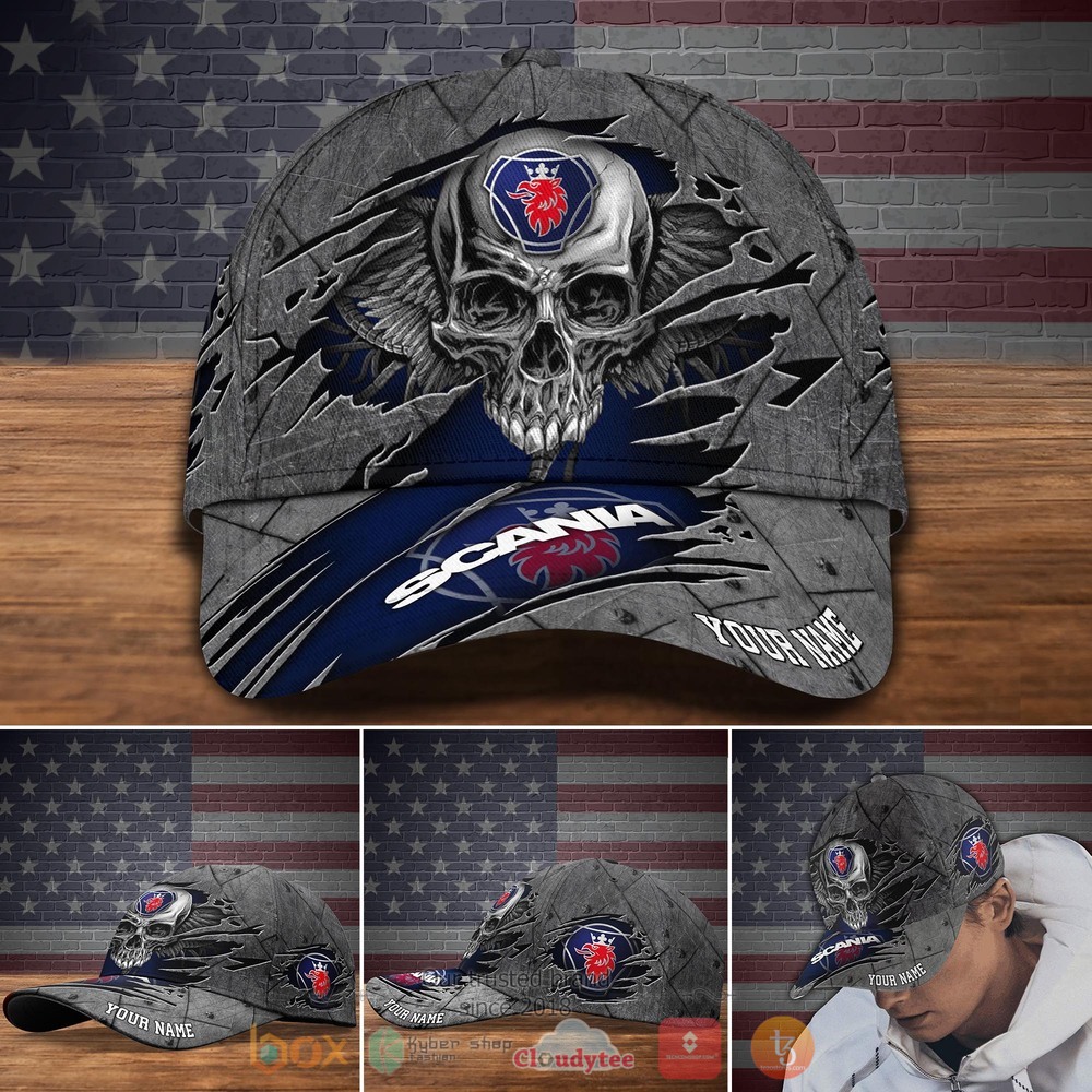 Personalized SCANIA Skull Wings Custom Cap