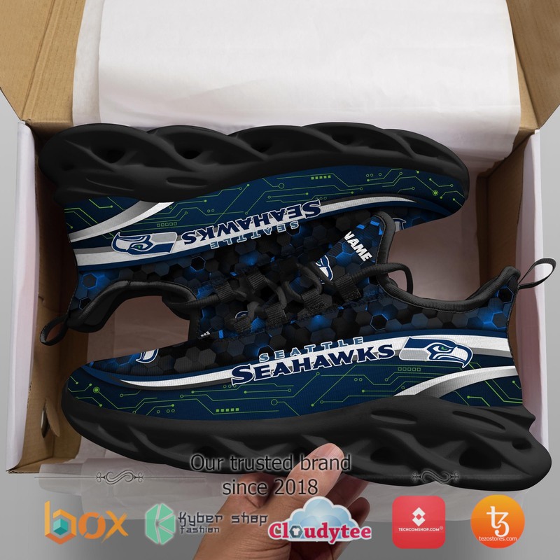 Personalized Seattle Seahawks Football Team Max Soul Clunky Sneaker 2 Personalized Seattle Seahawks Football Team Max Soul Clunky Sneaker 1