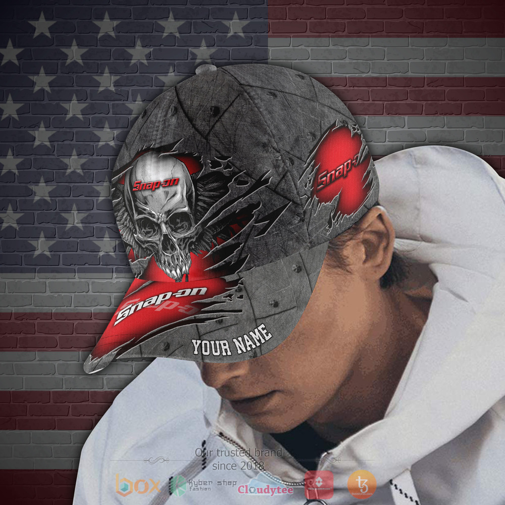 Personalized Skull Wings Snap-on Custom hat Cap 3 Personalized Snap on Skull Wings Custom Cap 1 2
