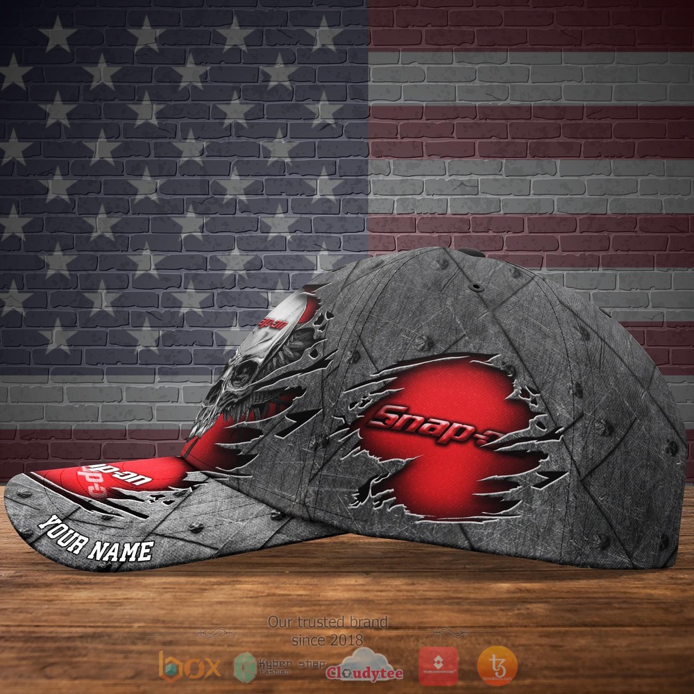 Personalized Skull Wings Snap-on Custom hat Cap 5 Personalized Snap on Skull Wings Custom Cap 1 2 3 4