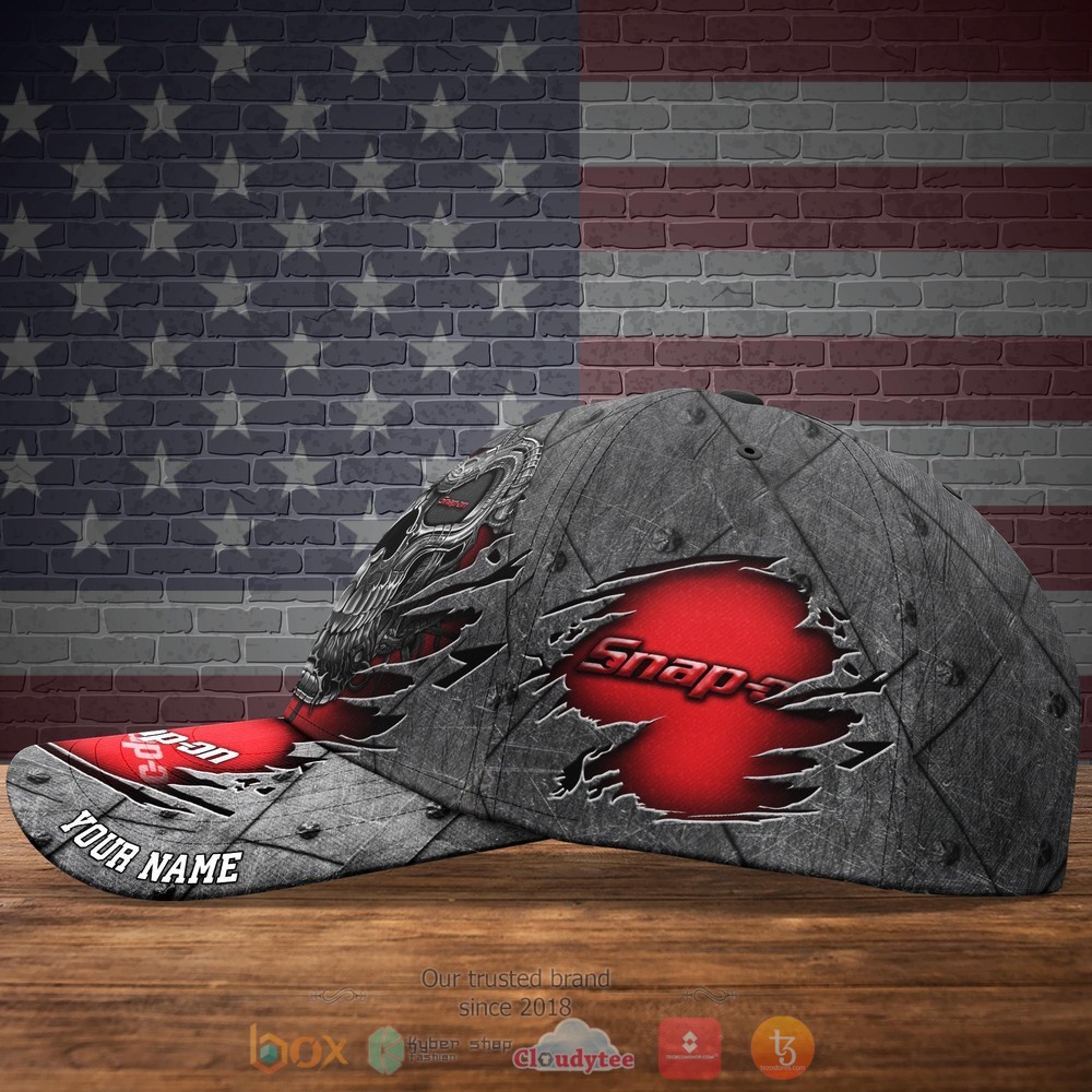 Personalized Skull Snap-on red Custom hat Cap 5 Personalized Snap on Skull red Custom Cap 1 2 3 4