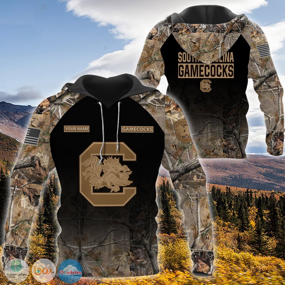 Personalized South Carolina Gamecocks hunting camo custom jersey shirt, hoodie 2 Personalized South Carolina Gamecocks hunting camo custom 3d shirt hoodie 1
