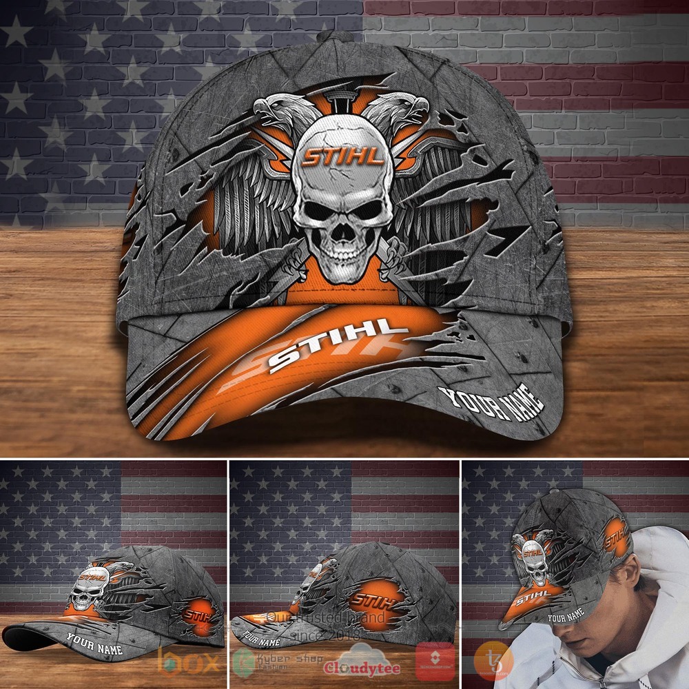 Personalized Stihl Eagle Skull Wings Custom Cap