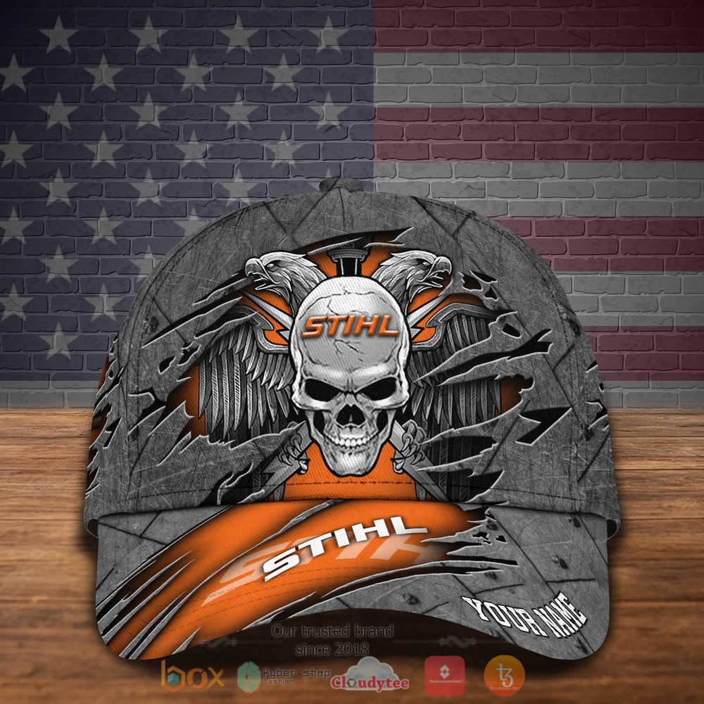 Personalized Eagle Skull Wings Stihl Custom hat Cap 2 Personalized Stihl Eagle Skull Wings Custom Cap 1