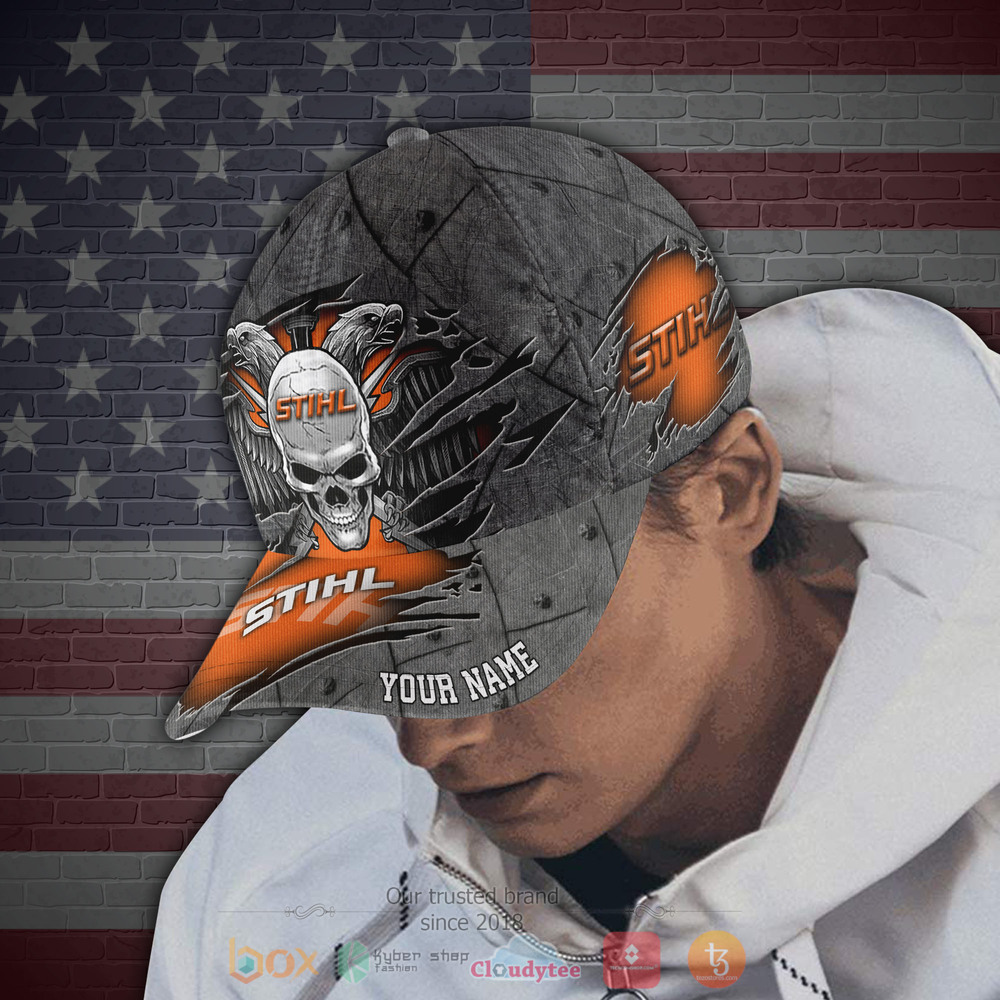 Personalized Eagle Skull Wings Stihl Custom hat Cap 3 Personalized Stihl Eagle Skull Wings Custom Cap 1 2