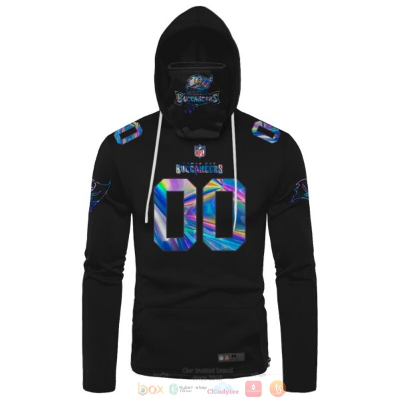 Personalized Tampa Bay Buccaneers black hologram NFL custom 3d hoodie mask 1