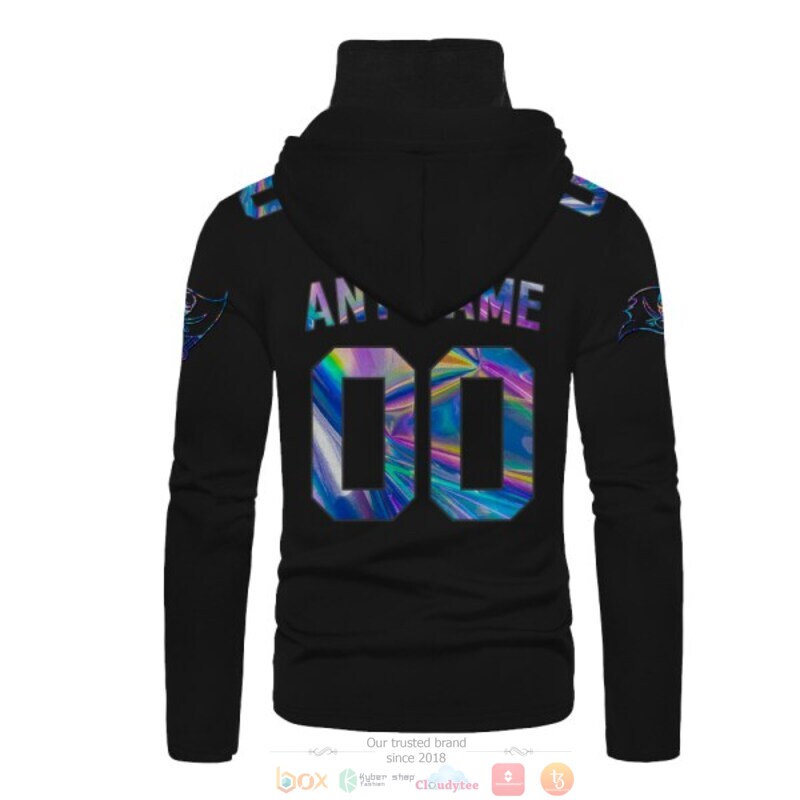 Tampa Bay Buccaneers black hologram NFL Personalized custom 3d hoodie mask 3 Personalized Tampa Bay Buccaneers black hologram NFL custom 3d hoodie mask 1 2