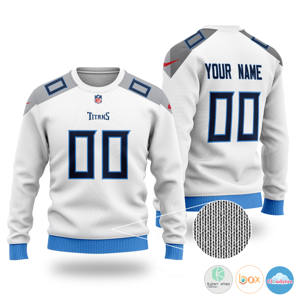 Personalized TennesseeTitans NFL custom white ugly Christmas sweater 1 Personalized TennesseeTitans NFL custom white christmas sweater