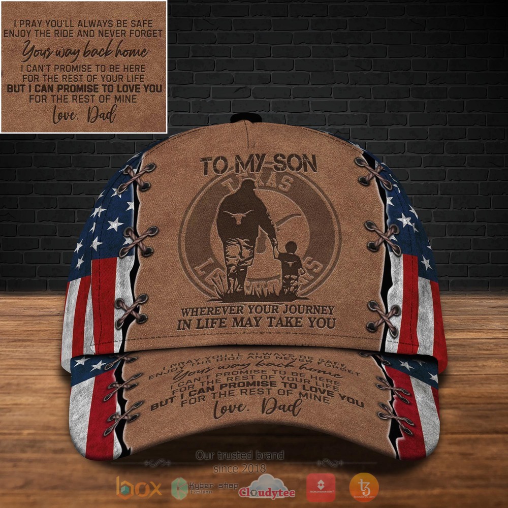 Personalized Texas Longhorns To My Son Custom Cap 1 2 3 4