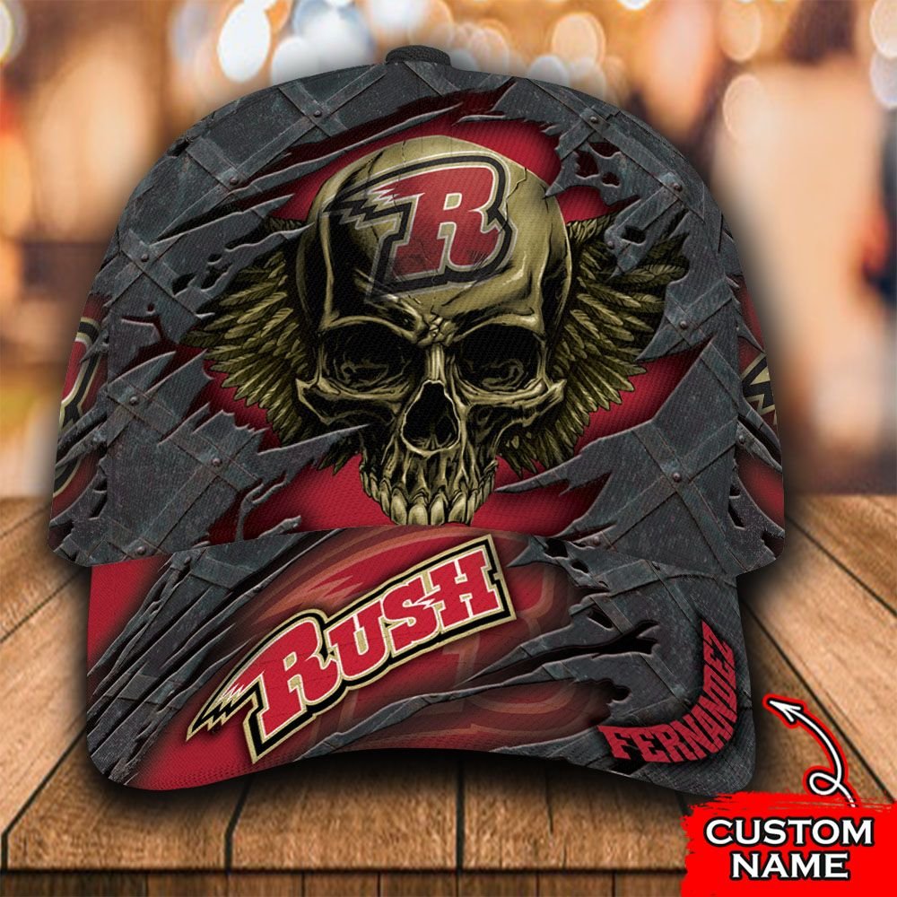 Personalized The Rapid City RUSH Wings Skull Custom Cap