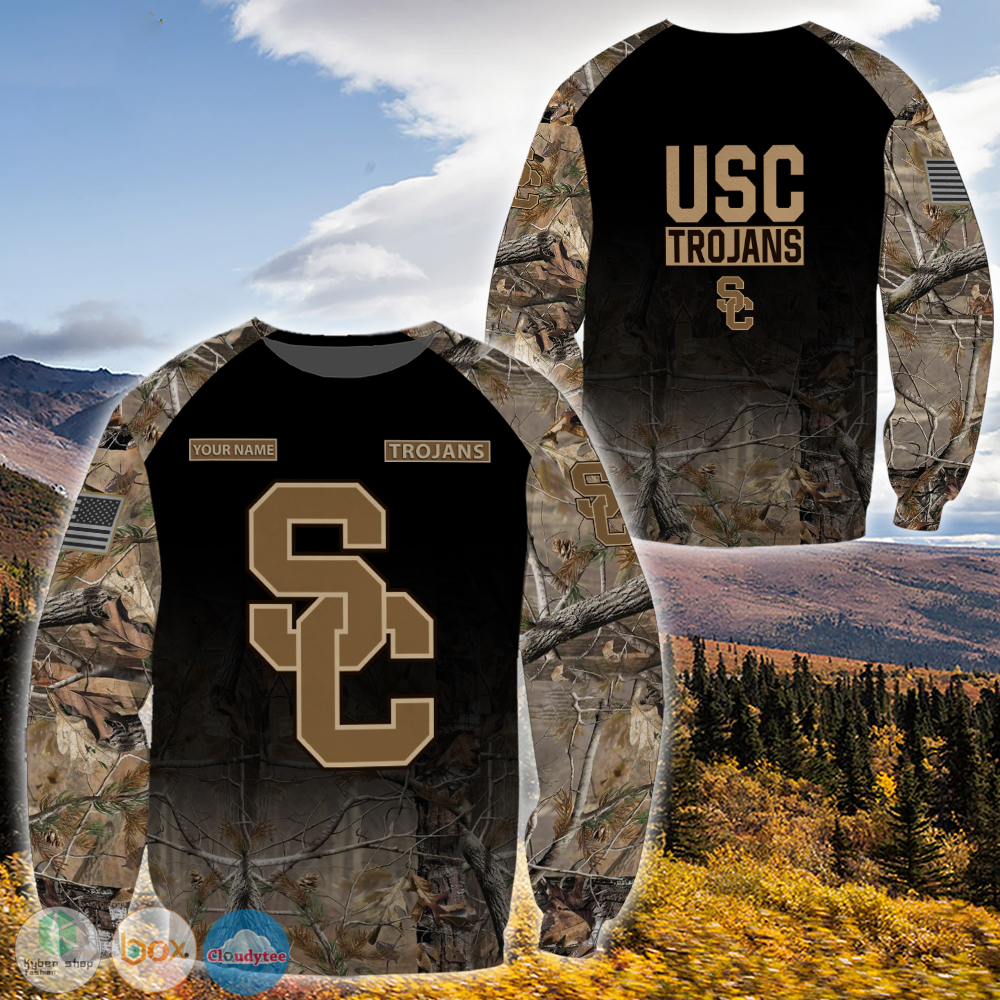 Personalized USC Trojans hunting camo custom jersey shirt, hoodie 3 Personalized USC Trojans hunting camo custom 3d shirt hoodie 1 2