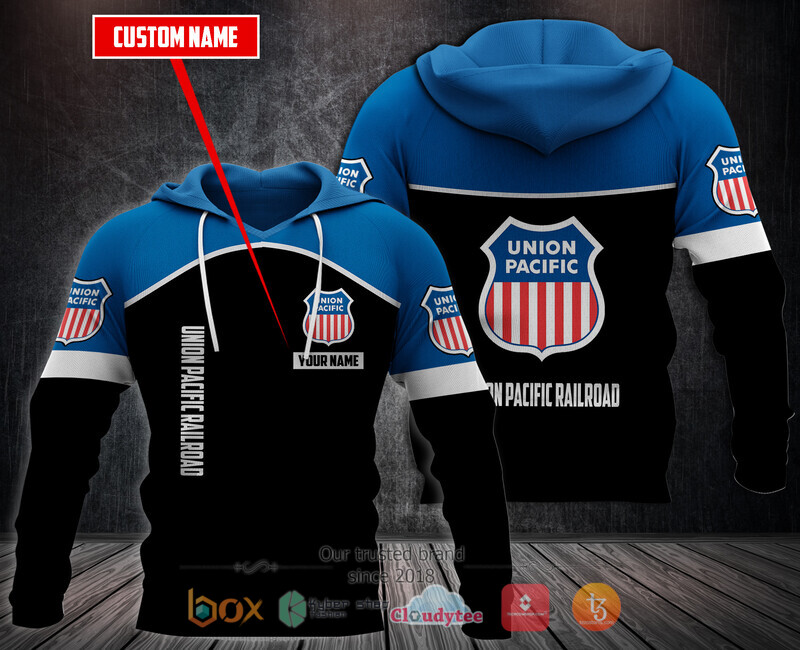 Personalized Union Pacific Railroad Fleece Hoodie 2 Personalized Union Pacific Railroad Fleece Hoodie 1