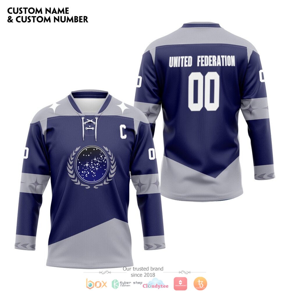 United Federation of Planets custom Personalized hockey jersey 3 Personalized United Federation of Planets custom hockey jersey 1 2