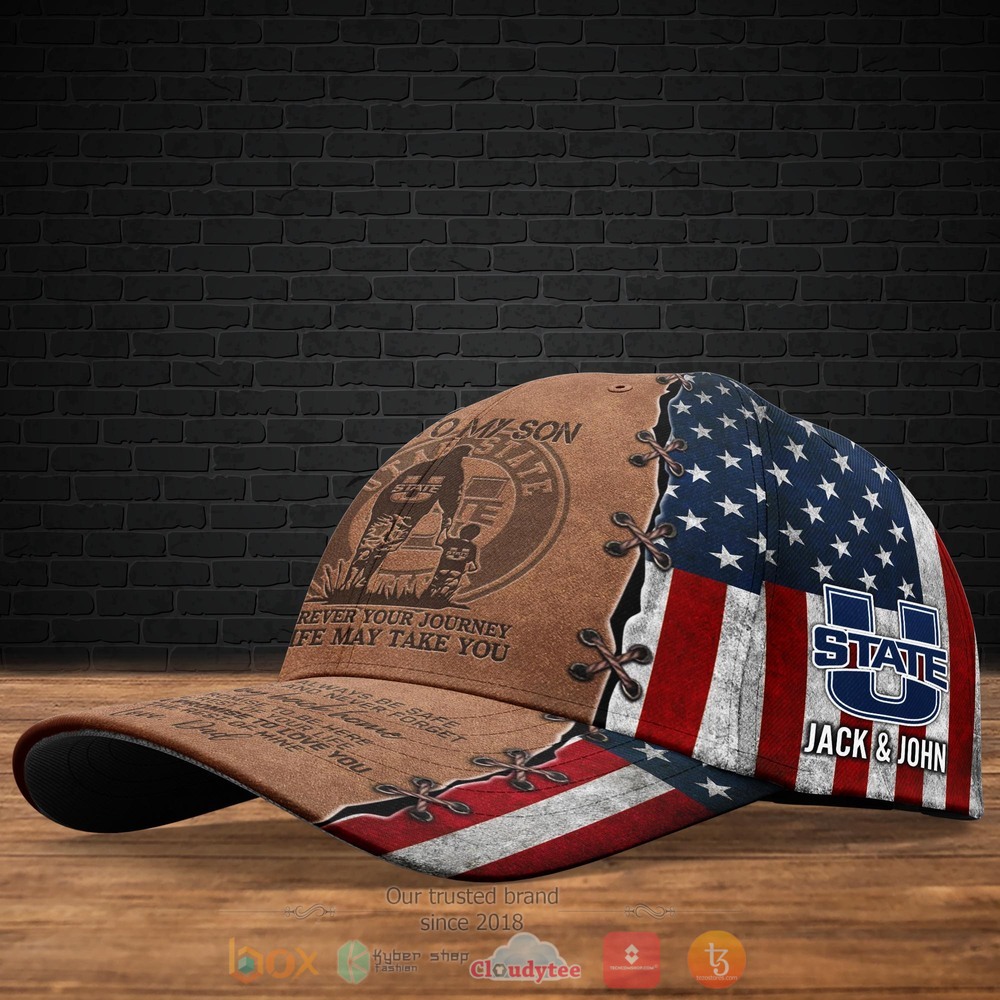 Personalized To My Son Utah State Aggies Custom hat Cap 2 Personalized Utah State Aggies To My Son Custom Cap 1